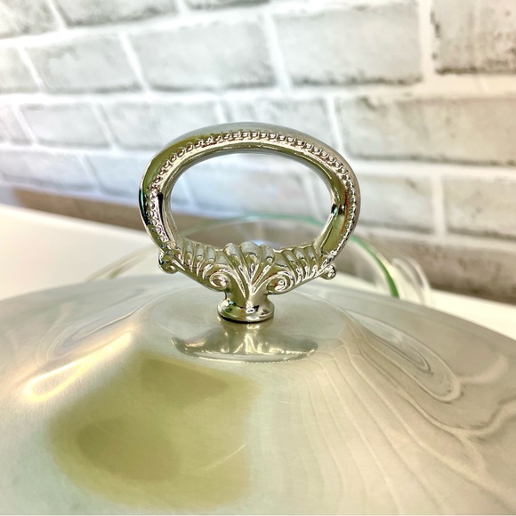 Vintage Pyrex/Beunilum Serving Dish Set - Clear Glass Bowl With Aluminum Cover - Picture 3 of 12